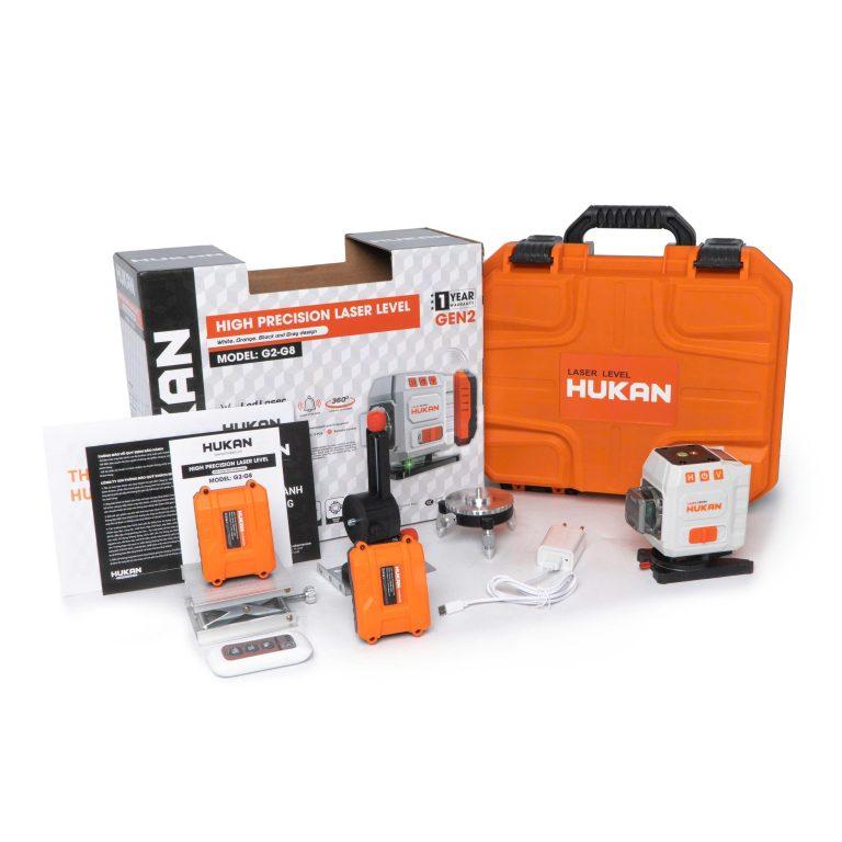Máy cân bằng laser 12TIA HUKAN (GEN 2) G2-G8, bóng led siêu sáng, cân bằng tự động