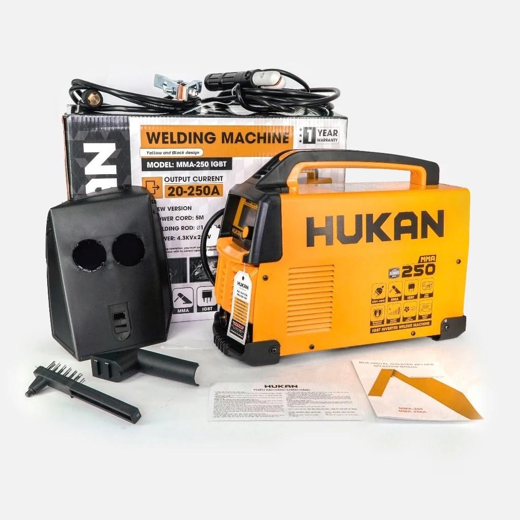 Máy Hàn Que HUKAN MMA-250IGBT, Công Suất 4.3KVx220V - Hàn Que 1.6 - 4.0 - Dây Hàn 5 mét - bảo hành 12 tháng