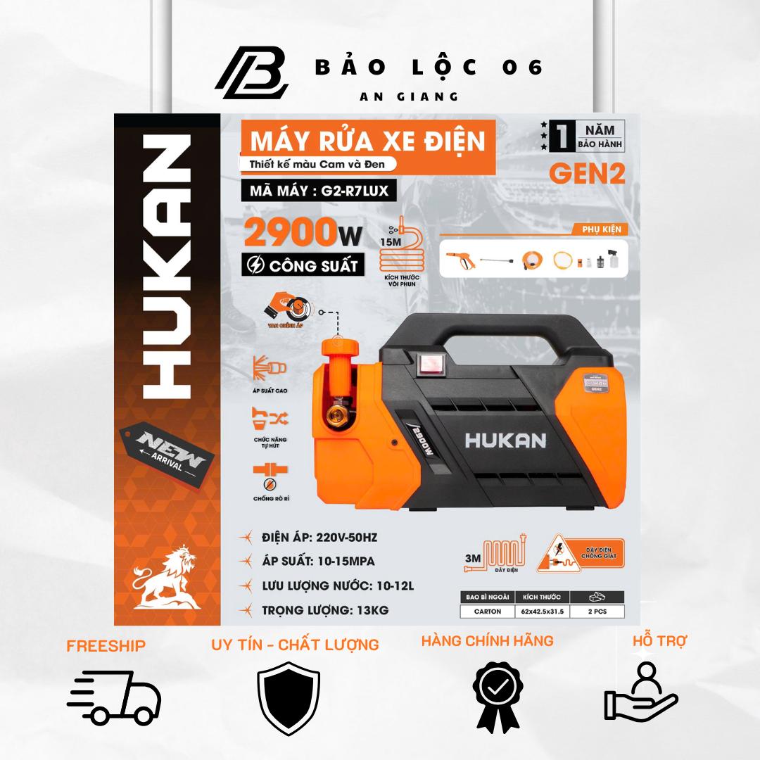 Máy Rửa Xe Điện HUKAN Gen 2 G2- R7 LUX Công Suất 2900W – Có Chỉnh Áp Có Chống Giật Bảo Hành 1 Năm